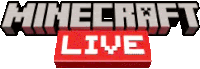 a logo for minecraft live is shown on a white background .