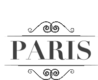 a black and white logo that says paris