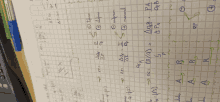 a piece of graph paper with the letters a and r on it