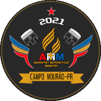 a logo for the adventist motorcycle ministry is shown