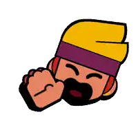 a cartoon drawing of a man covering his mouth with his hand .