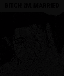 a drawing of a man with a ring on his finger and the words bitch im married above him