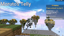 a screenshot of a game called moruto 's telly shows a block to start