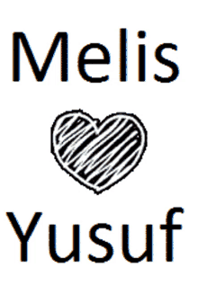 a drawing of a heart with the names melis and yusuf on it