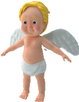 a cartoon cupid with wings and a diaper