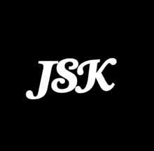 a black background with the word jsk in white letters