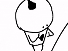 a black and white drawing of a skull in an ice cream cone with a mustache .