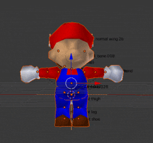 a 3d model of mario shows the normal wing 2a