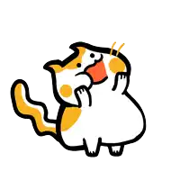 a cartoon drawing of a cat with yellow spots on its face