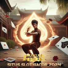 a poster for museum bola situs slot gacor 2024 with bruce lee