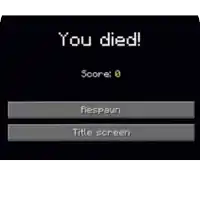 a screenshot of a minecraft game that says you died .
