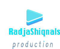 a logo for radjashiqnals production with a play button