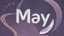 a purple background with the word may written on it