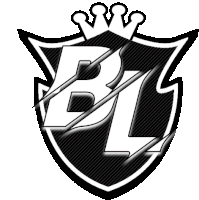 a black and white logo with the letter bl and a crown on top