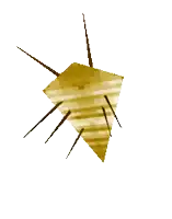 a pixel art of a triangle with spikes on a white background