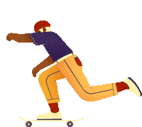 a man is riding a skateboard on a white background .