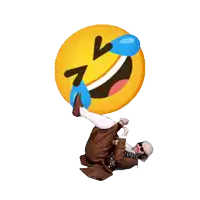 a man in a brown suit is falling into a smiley face