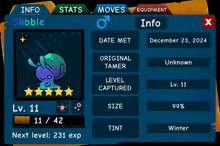 a screenshot of a game that says ' info ' on the top