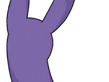 a cartoon drawing of a purple rabbit 's tail