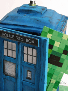 a blue box that says police public box