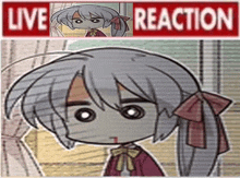 a cartoon of a girl wearing a face mask with the words live reaction above her