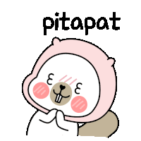 a cartoon of a beaver wearing a pink hat with the word pitapat written above it