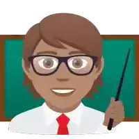 a man wearing glasses and a red tie is holding a pointer in front of a chalkboard