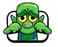 a green cartoon character is making a sad face with his hands .