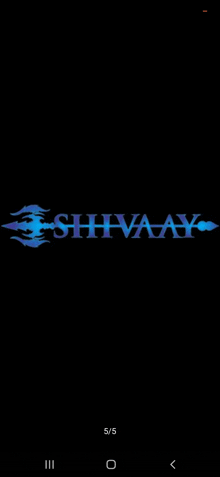 a screenshot of the shivaay logo on a black background on a phone .