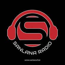 a logo for sanlana radio with headphones in the middle