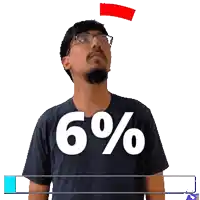 a man with glasses and a beard wears a shirt that says 6 %