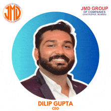 a picture of a man with the name dilip gupta on the bottom