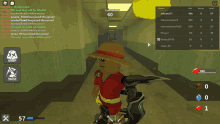 a screenshot of a video game with a character wearing a hat and holding a sword