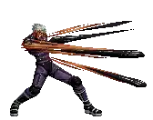 a pixel art of a person holding a sword in their hands .