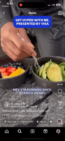 a phone screen shows a video of a person preparing food