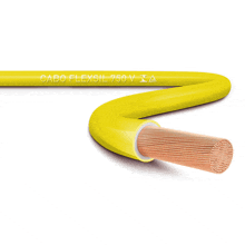 a yellow cabo flexsil 750 v ia cable