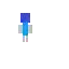a pixel art drawing of a blue minecraft character with a blue head .