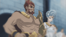 a cartoon of a man holding a baby and a woman standing next to him