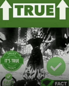 a poster that says " true " on it