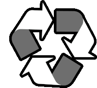 a black and white recycling symbol with three arrows pointing in opposite directions