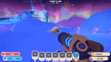 a screenshot of a video game with saber slime