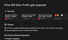 a page that says how did blox fruits get popular on it