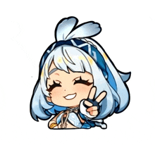 a cartoon drawing of a girl with white hair giving the peace sign