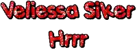 a red glittery text that says vollessa siker hmr