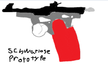 a black and white drawing of a gun with the words schwarzlose prototype written below it