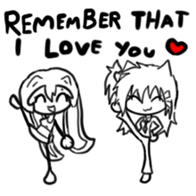 a drawing of a boy and a girl with the words " remember that i love you " below them