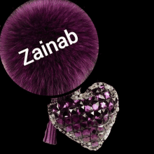 the name zainab is on a purple circle