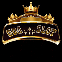 a goa vip slot logo with a gold crown on top