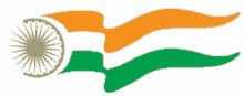 a drawing of the flag of india with a wheel in the center