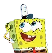 spongebob squarepants is wearing a hat with an anchor on it .